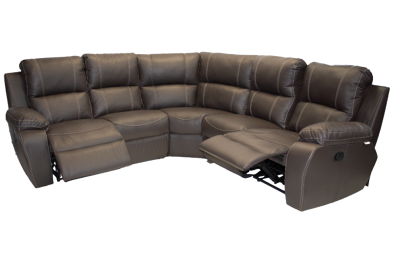 Premier 5 seater 2 action Corner unit - Leather brown - White background