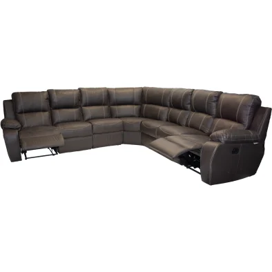 Premier 7 Seater Corner Set Special 2 action Full Leather Brown
