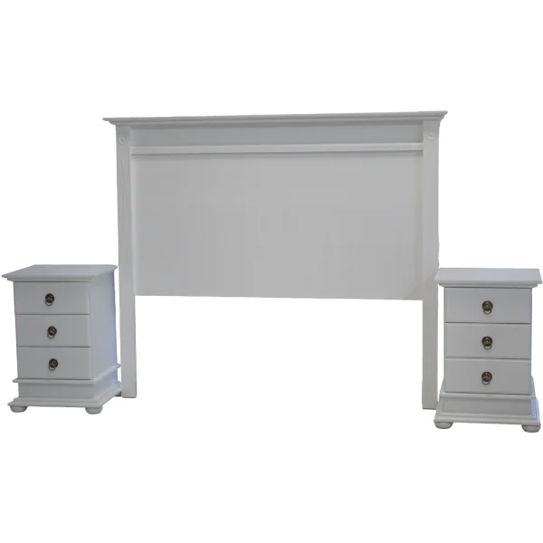 3 Piece Bedroom Set Grandeur Double 3 Drawer Small pedestals