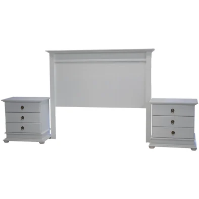 3 Piece Bedroom Set Grandeur Double 3 Drawer pedestals