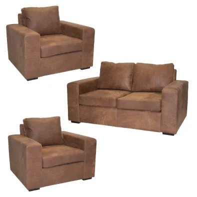 3 Piece Set Special (Mod 1+1+2 Seater Exotic Full Leather W-Spice
