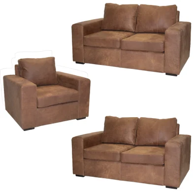 3 Piece Set Special (Mod 1+2+2 Seater Exotic Full Leather W-Spice
