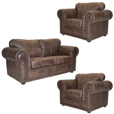 Afrika XL 1+1+2 Seater Set Special Exotic Full Leather W-Brown