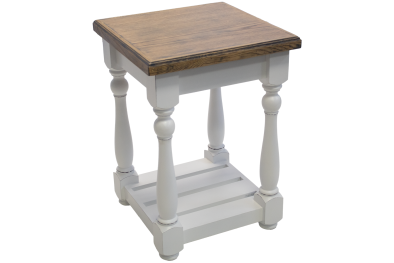 French Side Table (450x450) Oak Veneer Greywash