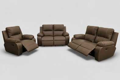 Genuine Full Leather 3 Piece 5 Action Recliner Set Special