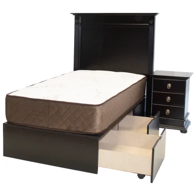 Grandeur 2 Piece Single Bed Set Special (Single 3 Drawer bed + 3 drawer small pedestal) Painted Bordeaux (excl mattress)