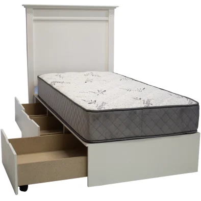 Grandeur Single 3 Drawer Bed Painted White