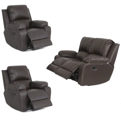 Premier 1+1+2 Seater 4 Action Full Leather Brown