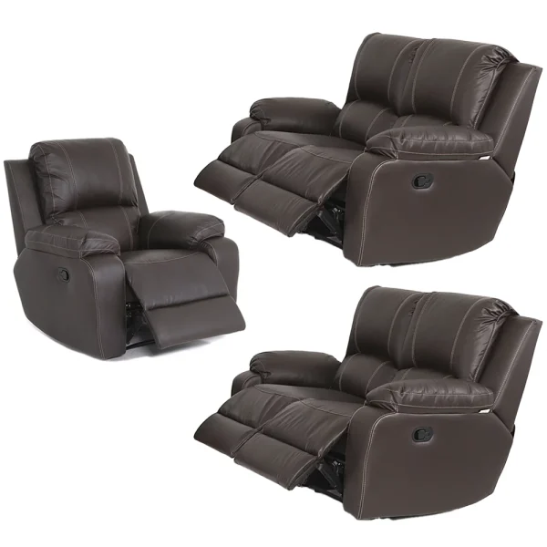 Premier 1+2+2 Seater 5 Action Full Leather Brown