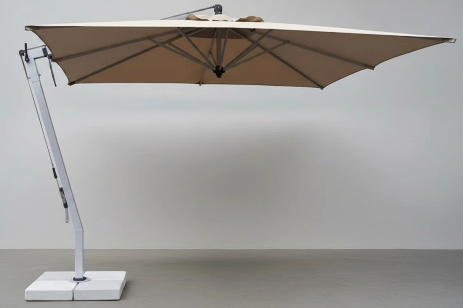 Primo-Square-Cantilever-Umbrella-Beige---3-Meter-Tilt-and-Swivel