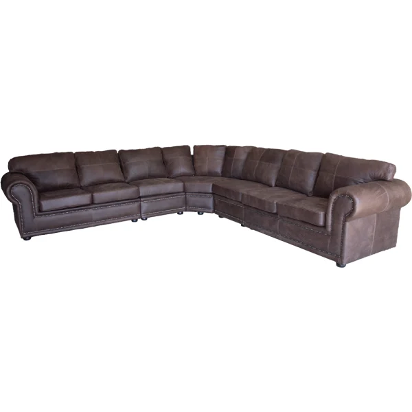 Afrika 7 Seater Corner unit Exotic Full Leather W-Brown