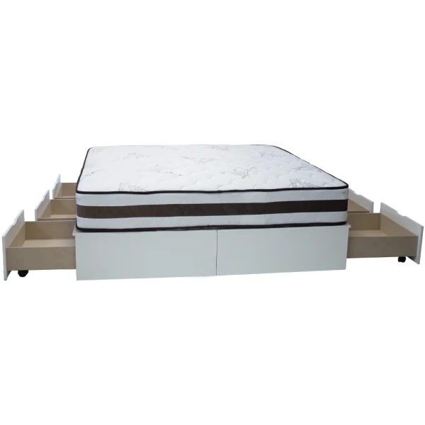 Base Bed 6 drawer King Bed Painted White