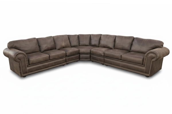 Genuine Full Leather Afrikan Comfort 7 Seater corner couch -Exotic W/Brown