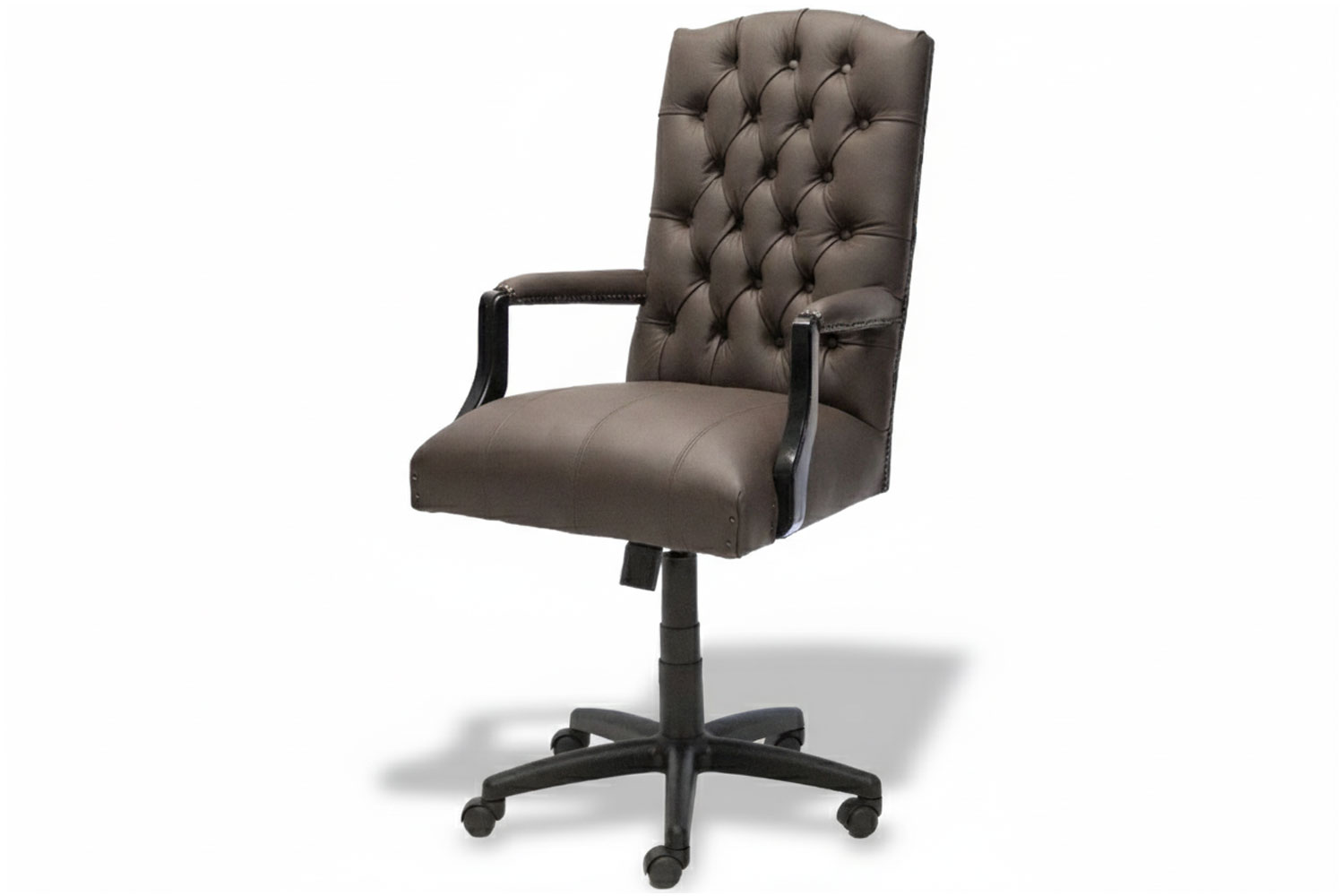 Genuine Full Leather Empire Executive button back Office Chair - D-Brown