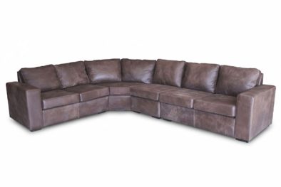 Genuine Full Leather Mod 6 Seater Corner Couch Special - Exotic W-Brown