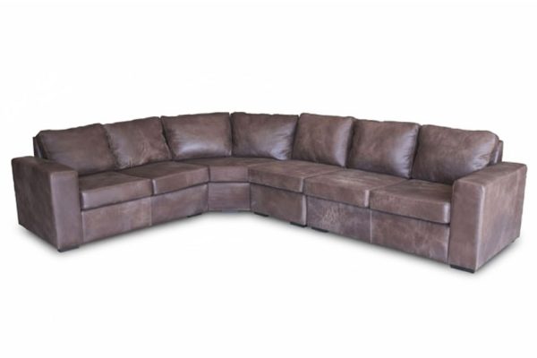 Genuine Full Leather Mod 6 Seater Corner Couch Special - Exotic W-Brown