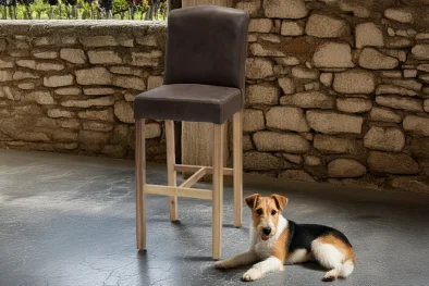 Genuine Full Leather Primo Blackwood Bar chair Exotic W/Brown