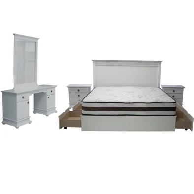 Grandeur 4 Piece King Bed Set Special Painted White (excl mattress)