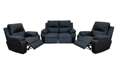 3 PIECE 4 ACTION RECLINER BLACK