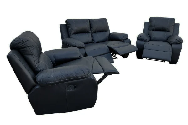 3 PIECE 4 ACTION RECLINER BLACK 2