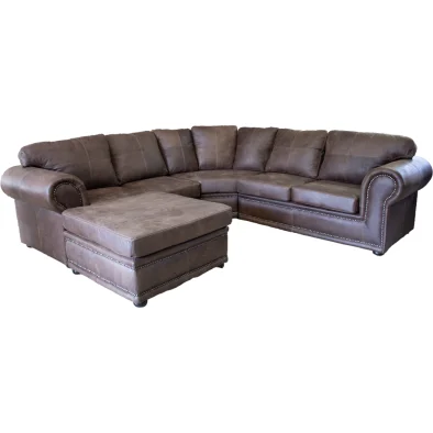 Afrika 5 Seater corner Unit + Ottoman W-Brown LHF