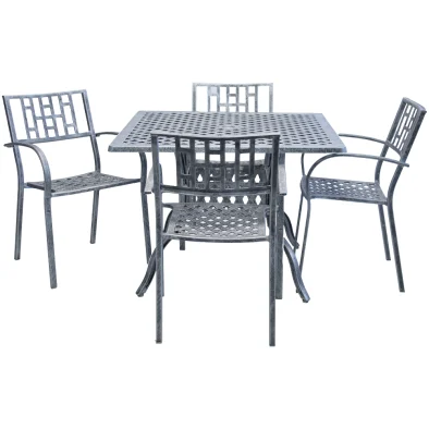 Aluminium Apollo 4 Seater Dining Set Special 1000mm Square