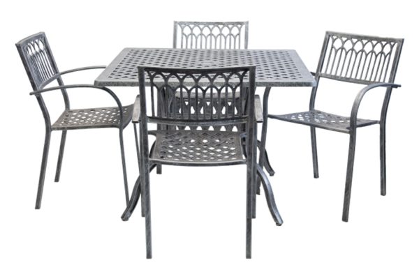 Aluminium-Atlas-4-Seater-Dining-Set-Special-1000mm-Square