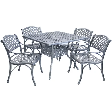 Aluminium Cottage 4 Seater Dining Set 1000mm Square