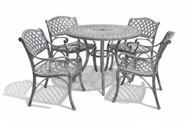 Aluminium Cottage 4 Seater Dining Set Special 1000mm round