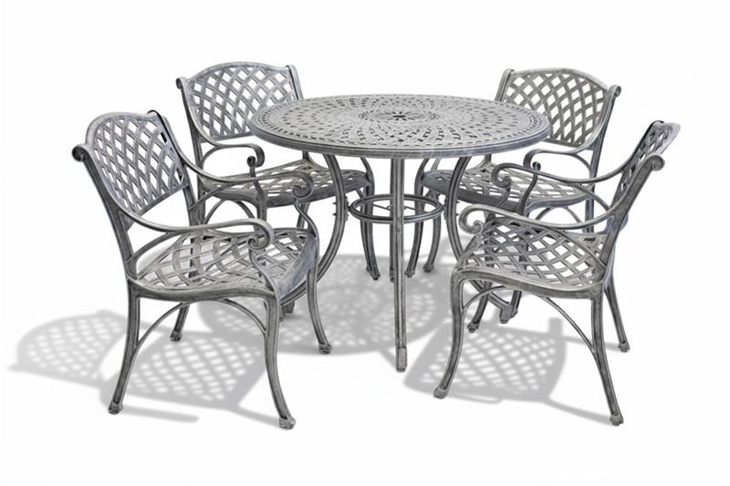 Aluminium Cottage 4 Seater Dining Set Special 1000mm round