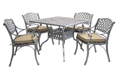 Aluminium Cottage 4 Seater Dining Set Special 1000mm Square with cushions