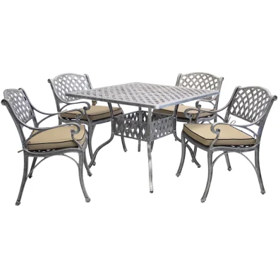 Aluminium Cottage 4 Seater Dining Set Special 1000mm Square with cushions