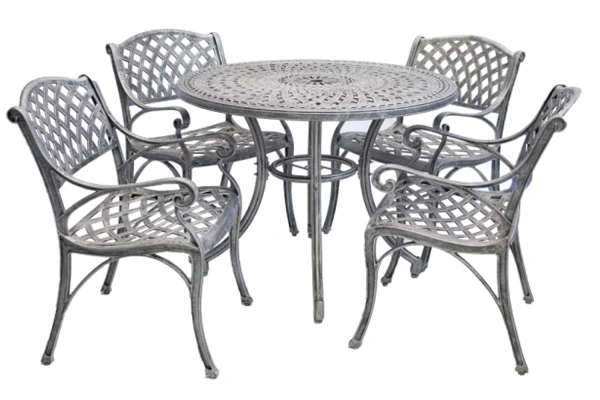 Aluminium Cottage 4 Seater Dining Set Special 1000mm round