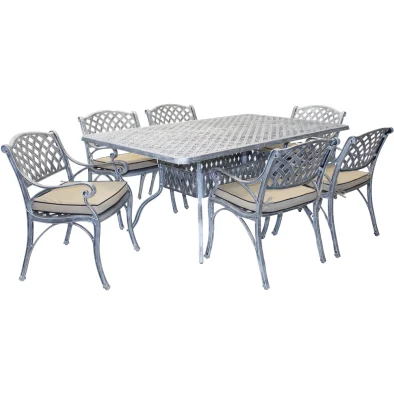 Aluminium Cottage 6 Seater Dining Set Special with cushions