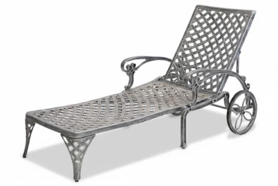 Aluminium Frill Sun Lounger Silver