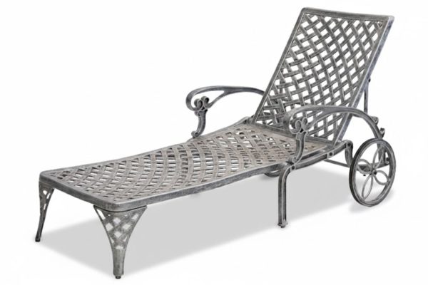 Aluminium Frill Sun Lounger Silver