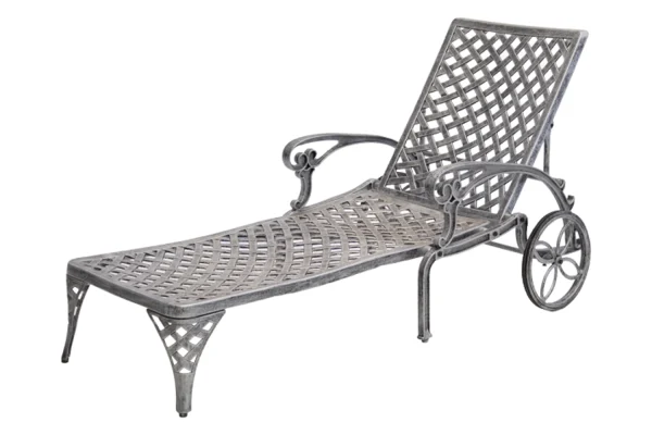 Aluminium Frill Sun Lounger Silver
