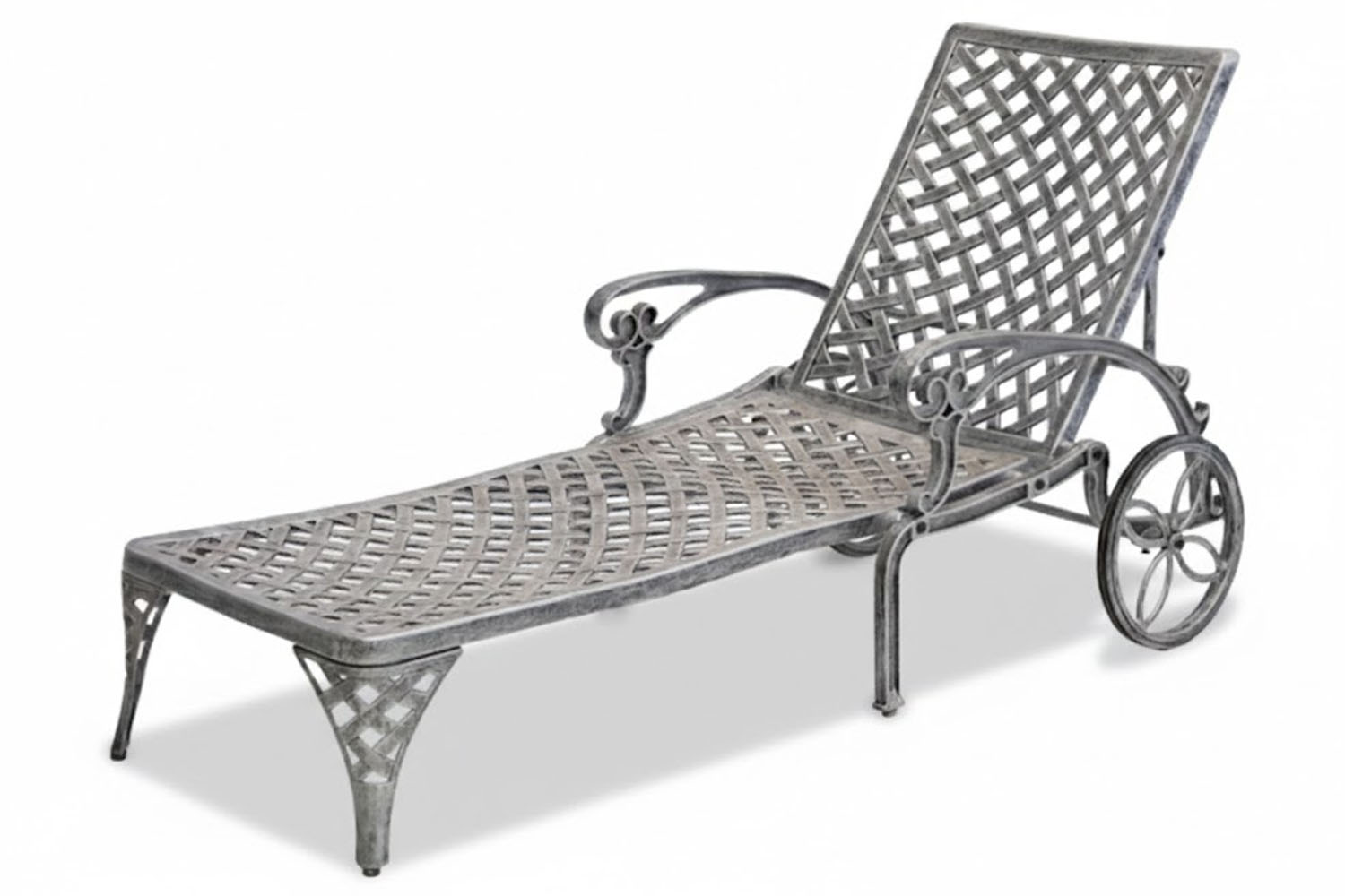 Aluminium Frill Sun Lounger Silver
