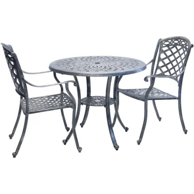 Aluminium Knight 2 Seater Dining Set Special 880mm round