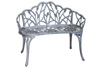Aluminium-Park-Bench---Tulip-Silver-on-Black