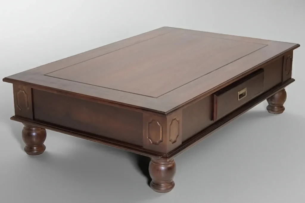 Amelia Dutch Coffee Table, high grade solid wood veneer, Antique stain,1370 x 910 x 400