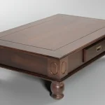 Amelia Dutch Coffee Table, high grade solid wood veneer, Antique stain,1370 x 910 x 400