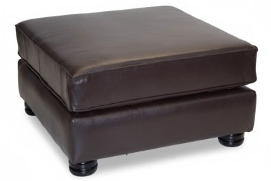 Genuine Full Leather Chesfield Modular Ottoman Brown