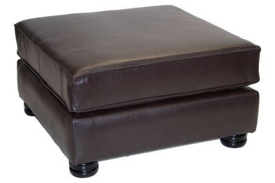 Genuine Full Leather Chesfield Modular Ottoman Brown
