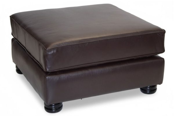 Genuine Full Leather Chesfield Modular Ottoman Brown