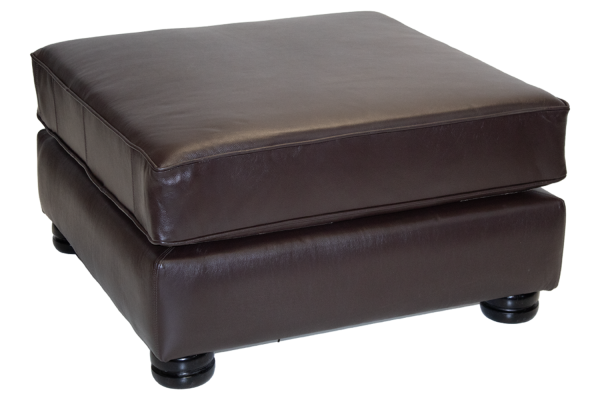 Genuine Full Leather Chesfield Modular Ottoman Brown