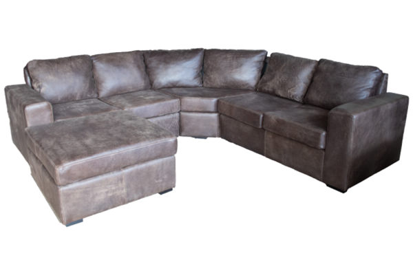 Genuine Full Leather Mod 5 Seater Corner Universal Chaise Set Special (modular ottoman) - Exotic W-Brown