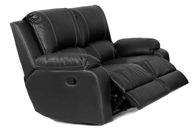 Genuine Full Leather Premier 2 Seater Recliner Black