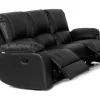 Genuine Full Leather Premier 3 Seater 2 Action Recliner with Console Black