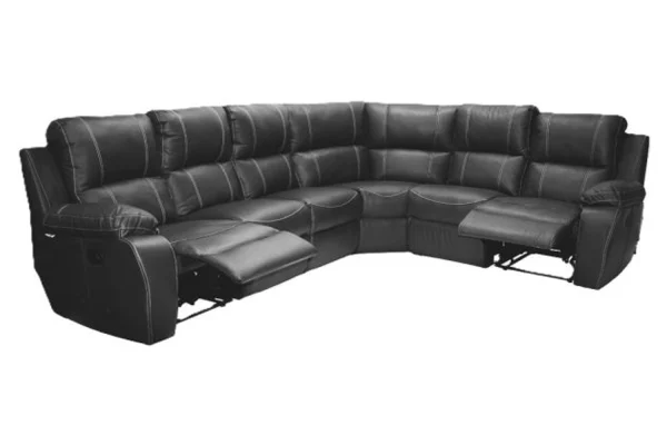 Genuine Full leather PREMIER 6 SEATER CORNER UNIT SPECIAL (2 ACTION) Black